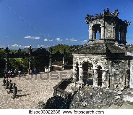 "Khai Dinh Tomb, Mandarin soldiers made of stone, gazebo in the courtyard, Hue, Provinz Thua Thien-Hue, Vietnam, Asia" View Large Photo Image Stock Photograph - "Khai Dinh Tomb, Mandarin soldiers made of stone, gazebo in the courtyard, Hue, Provinz Thua Thien-Hue, Vietnam, Asia". Fotosearch
