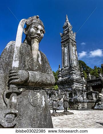 "Khai Dinh Tomb, Mandarin soldiers made of stone, samurai statue, obelisk, Hue, Provinz Thua Thien-Hue, Vietnam, Asia" View Large Photo Image Stock Photography - "Khai Dinh Tomb, Mandarin soldiers made of stone, samurai statue, obelisk, Hue, Provinz Thua Thien-Hue, Vietnam, Asia". Fotosearch