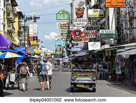 "Khao San Road with advertising signs, Bangkok, Thailand, Asia" View Large Photo Image Stock Image - "Khao San Road with advertising signs, Bangkok, Thailand, Asia". Fotosearch
