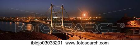 "Khor Al Batah suspension bridge at night, Sur, Ash Sharqiyah, Oman, Asia" View Large Photo Image Stock Image - "Khor Al Batah suspension bridge at night, Sur, Ash Sharqiyah, Oman, Asia". Fotosearch