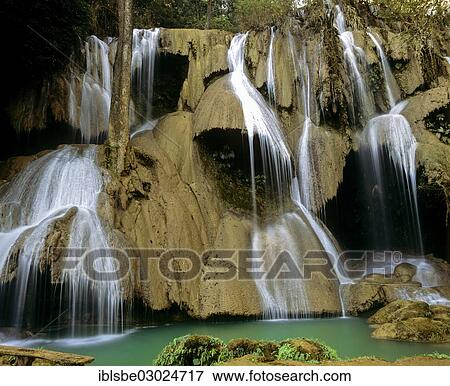"Khuang Si Falls, Luang Prabang, Kuang Si, Luang Prabang Province, Laos, Asia" View Large Photo Image Stock Photo - "Khuang Si Falls, Luang Prabang, Kuang Si, Luang Prabang Province, Laos, Asia". Fotosearch