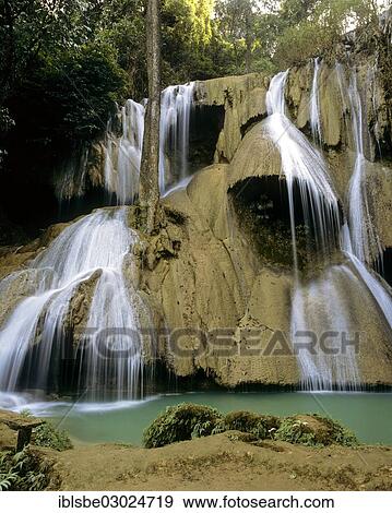 "Khuang Si Falls, Luang Prabang, Kuang Si, Luang Prabang Province, Laos, Asia" View Large Photo Image Stock Photo - "Khuang Si Falls, Luang Prabang, Kuang Si, Luang Prabang Province, Laos, Asia". Fotosearch