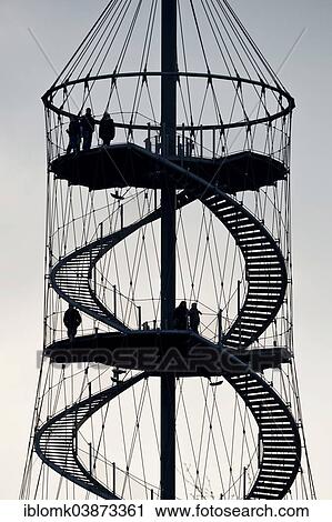 Stock Image - "Killesberg Tower, visitors, Killesbergpark, Stuttgart, Baden-Wurttemberg, Germany, Europe". Fotosearch