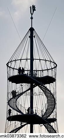 Stock Image - "Killesberg Tower, visitors, Killesbergpark, Stuttgart, Baden-Wurttemberg, Germany, Europe". Fotosearch