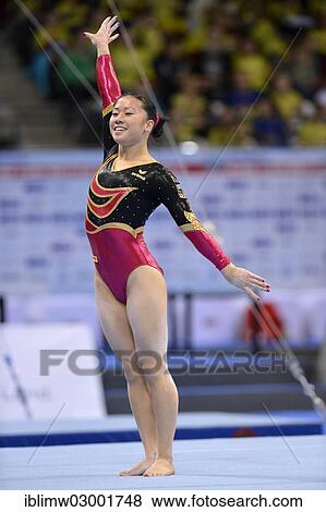 Stock Photo - "Kim BUI, GER, floor, EnBW Gymnastics World Cup 2012, Porsche-Arena, Stuttgart, Baden-Wurttemberg, Germany, Europe". Fotosearch