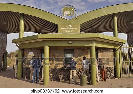 Stock Image - "Kimana gate, Amboseli National Park, Rift Valley Province, Kenya, Africa". Fotosearch