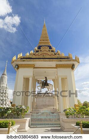 "King Norodom equestrian statue, part of the Royal Palace complex, Phnom Penh, Cambodia, Asia" View Large Photo Image Stock Image - "King Norodom equestrian statue, part of the Royal Palace complex, Phnom Penh, Cambodia, Asia". Fotosearch