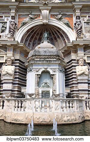 Stock Image - "Kiosk built in 17th century to protect the pipes of the Organ Fountain, 1566, Villa d'Este, UNESCO World Heritage Site, Tivoli, Lazio, Italy, Europe". Fotosearch