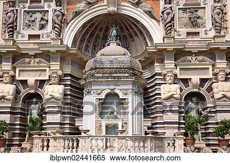 Stock Photography - "Kiosk, housing organ pipes driven by air from the fountains, Villa d'Este, Unesco World Heritage Site, Tivoli, Italy, Europe". Fotosearch