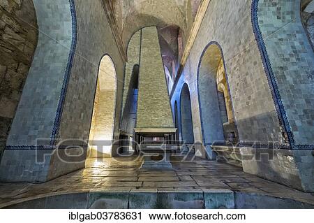 Stock Image - "Kitchen, Alcobaca Monastery, Unesco World Heritage Site, Alcobaca, Portugal, Europe". Fotosearch