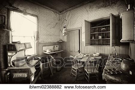 "Kitchen interior, residence of the wealthy citizen James Stuart Cain, ghost town of Bodie, a former gold mining town, Bodie State Historic Park, California, United States of America, USA" View Large Photo Image Stock Image - "Kitchen interior, residence of the wealthy citizen James Stuart Cain, ghost town of Bodie, a former gold mining town, Bodie State Historic Park, California, United States of America, USA". Fotosearch