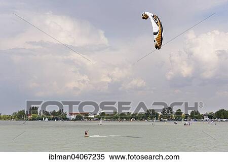 "Kitesurfer, Lake Neusiedl, Podersdorf am See, Northern Burgenland, Burgenland, Austria, Europe" View Large Photo Image Stock Photography - "Kitesurfer, Lake Neusiedl, Podersdorf am See, Northern Burgenland, Burgenland, Austria, Europe". Fotosearch