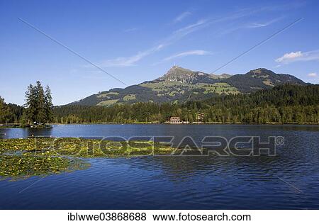 Stock Photo - "Kitzbuheler Horn, Lake Schwarzsee, Kitzbuhel, Tyrol, Austria, Europe". Fotosearch