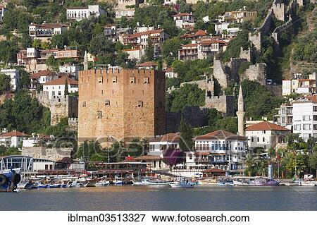 "Kizil Kule, Red Tower and fortress walls, Alanya, Turkish Riviera, Province of Antalya, Mediterranean Region, Turkey, Asia" View Large Photo Image Stock Photo - "Kizil Kule, Red Tower and fortress walls, Alanya, Turkish Riviera, Province of Antalya, Mediterranean Region, Turkey, Asia". Fotosearch