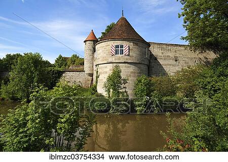 "Kleine Bastei, small bastion, wide round tower used as a turret, from 1555, Woernitz river at front, Dinkelsbuhl, Middle Franconia, Bavaria, Germany, Europe" View Large Photo Image Picture - "Kleine Bastei, small bastion, wide round tower used as a turret, from 1555, Woernitz river at front, Dinkelsbuhl, Middle Franconia, Bavaria, Germany, Europe". Fotosearch