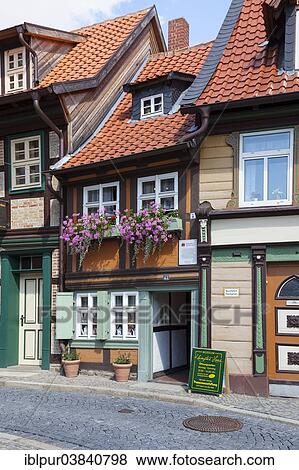 "Kleinstes Haus"""" Museum, German for """"Smallest House"""", Kochstrasse, Wernigerode, Saxony-Anhalt, Germany, Europe" View Large Photo Image Stock Photo - "Kleinstes Haus"""" Museum, German for """"Smallest House"""", Kochstrasse, Wernigerode, Saxony-Anhalt, Germany, Europe". Fotosearch