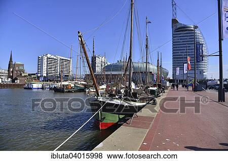 "Klimahaus Bremerhaven, exhibition space, centre, and the Atlantic Hotel Sail City, right, Havenwelten quarter, Bremerhaven, Bremen, Germany, Europe" View Large Photo Image Stock Photo - "Klimahaus Bremerhaven, exhibition space, centre, and the Atlantic Hotel Sail City, right, Havenwelten quarter, Bremerhaven, Bremen, Germany, Europe". Fotosearch