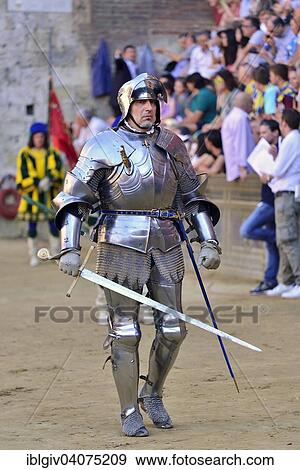 "Knight in armor at the parade before the historical horse race Palio di Siena, Piazza del Campo, Siena, Tuscany, Italy, Europe" View Large Photo Image Stock Photo - "Knight in armor at the parade before the historical horse race Palio di Siena, Piazza del Campo, Siena, Tuscany, Italy, Europe". Fotosearch