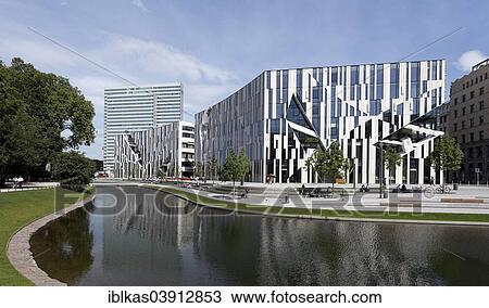 Stock Image - "Ko-Bogen building complex, architect Daniel Libeskind, Dusseldorf, North Rhine-Westphalia, Germany, Europe". Fotosearch
