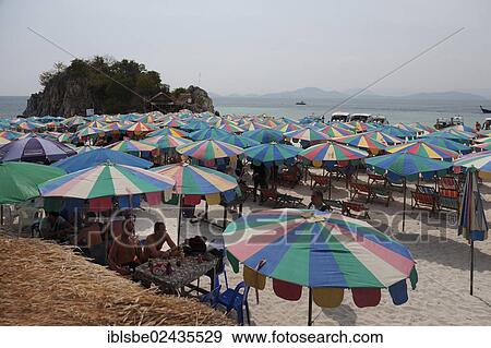 "Ko Khai Nok Island, sandy beach, umbrellas, mass tourism, Ko Phi Phi Island, Phuket, Thailand, Asia" View Large Photo Image Stock Photo - "Ko Khai Nok Island, sandy beach, umbrellas, mass tourism, Ko Phi Phi Island, Phuket, Thailand, Asia". Fotosearch