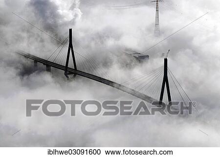 "Koehlbrand Bridge in the fog, Hamburg, Hamburg, Germany, Europe" View Large Photo Image Stock Image - "Koehlbrand Bridge in the fog, Hamburg, Hamburg, Germany, Europe". Fotosearch