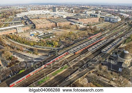 Stock Photo - "Koln Messe congress center, and train station, Cologne, North Rhine-Westphalia, Germany, Europe". Fotosearch
