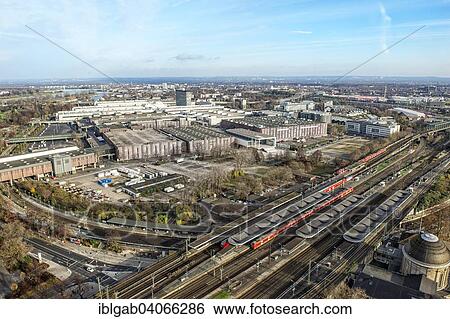 Stock Photograph - "Koln Messe congress center, and train station, Cologne, North Rhine-Westphalia, Germany, Europe". Fotosearch