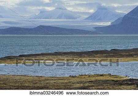 Stock Photograph - "Kongsfjorden or Kongs Fjord, Ny-Alesund, Spitsbergen Island, Svalbard Archipelago, Svalbard and Jan Mayen, Norway, Europe". Fotosearch