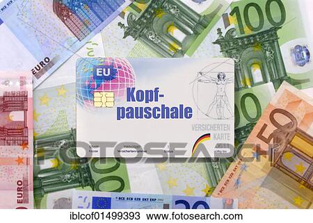 "Kopfpauschale', capitation fee written on an insurance card on banknotes" View Large Photo Image Stock Image - "Kopfpauschale', capitation fee written on an insurance card on banknotes". Fotosearch