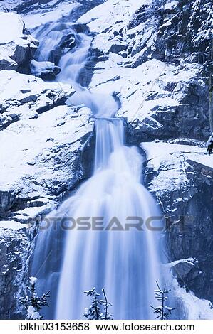 Stock Photo - "Krimml Waterfalls in winter, Krimml, Tyrol, Austria, Europe". Fotosearch