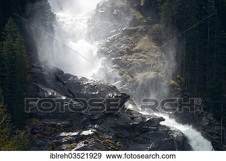 Stock Photo - "Krimml waterfalls, lower falls, Krimml, Salzburg, Austria, Europe". Fotosearch