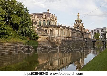 "Kronentor gate, long gallery and moat, Zwinger, Dresden, Saxony, Germany, Europe" View Large Photo Image Stock Image - "Kronentor gate, long gallery and moat, Zwinger, Dresden, Saxony, Germany, Europe". Fotosearch
