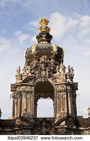 Stock Photo - "Kronentor gate, Zwinger, Dresden, Saxony, Germany, Europe". Fotosearch