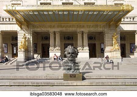 "Kungliga Dramatiska Teatern, Royal Dramatic Theatre, bust of August Strindberg at front, Nybroplan, Ostermalm, Stockholm, Stockholm County, Sweden, Europe" View Large Photo Image Stock Photo - "Kungliga Dramatiska Teatern, Royal Dramatic Theatre, bust of August Strindberg at front, Nybroplan, Ostermalm, Stockholm, Stockholm County, Sweden, Europe". Fotosearch