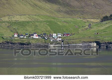 "Kunoy village by the sea, surrounded by fields, Kunoy, Kunoy, Norooyar, Faroe Islands, Denmark, Europe" View Large Photo Image Stock Photo - "Kunoy village by the sea, surrounded by fields, Kunoy, Kunoy, Norooyar, Faroe Islands, Denmark, Europe". Fotosearch