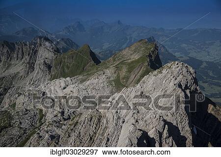 "Kurfuersten Range seen from Saentis Mountain, Canton of St. Gallen, Saentis, Hundwil, Canton of Appenzell Ausserrhoden, Switzerland, Europe" View Large Photo Image Stock Photo - "Kurfuersten Range seen from Saentis Mountain, Canton of St. Gallen, Saentis, Hundwil, Canton of Appenzell Ausserrhoden, Switzerland, Europe". Fotosearch