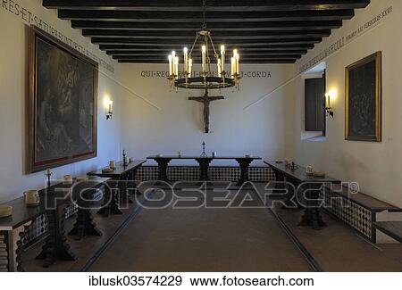 "La Rabida Friary or Convento de Santa Maria de la Rabida, dining hall, La Rabida, Palos de la Frontera, Huelva province, Andalusia, Spain, Europe" View Large Photo Image Stock Photo - "La Rabida Friary or Convento de Santa Maria de la Rabida, dining hall, La Rabida, Palos de la Frontera, Huelva province, Andalusia, Spain, Europe". Fotosearch