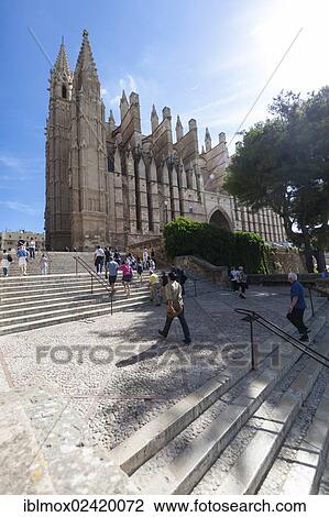 Stock Image - La Seu Cathedral, historic town centre, Palma de Majorca, Majorca, Balearic Islands, Spain, Europe. Fotosearch