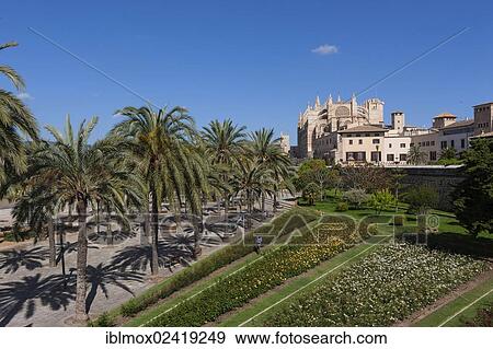 Stock Photo - La Seu Cathedral, historic town centre, Palma de Mallorca, Majorca, Balearic Islands, Spain, Europe. Fotosearch