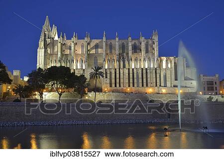 "La Seu Cathedral, Palma Cathedral, at dusk, Palma, Majorca, Balearic Islands, Spain, Europe" View Large Photo Image Stock Photo - "La Seu Cathedral, Palma Cathedral, at dusk, Palma, Majorca, Balearic Islands, Spain, Europe". Fotosearch