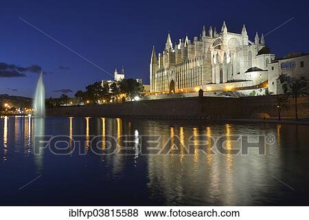 "La Seu Cathedral, Palma Cathedral, at dusk, Palma, Majorca, Balearic Islands, Spain, Europe" View Large Photo Image Stock Photo - "La Seu Cathedral, Palma Cathedral, at dusk, Palma, Majorca, Balearic Islands, Spain, Europe". Fotosearch