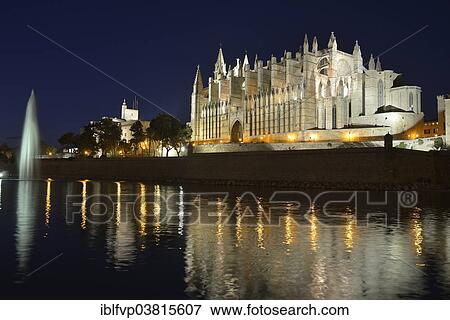 "La Seu Cathedral, Palma Cathedral, at dusk, Palma, Majorca, Balearic Islands, Spain, Europe" View Large Photo Image Stock Photo - "La Seu Cathedral, Palma Cathedral, at dusk, Palma, Majorca, Balearic Islands, Spain, Europe". Fotosearch