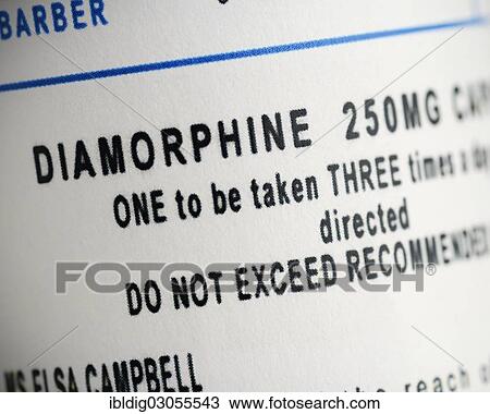 Label on a bottle of Diamorphine capsules View Large Photo Image Stock Image - Label on a bottle of Diamorphine capsules. Fotosearch