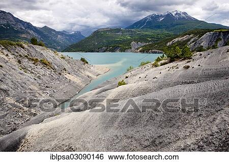 Stock Photograph - "Lac de Serre-Poncon reservoir, Alpes de Haute Provences, France, Europe". Fotosearch