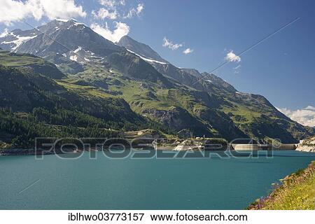 "Lac du Chevril reservoir, Val-d’Isere valley, Savoie departement, Rhone-Alpes region, France, Europe" View Large Photo Image Stock Photo - "Lac du Chevril reservoir, Val-d’Isere valley, Savoie departement, Rhone-Alpes region, France, Europe". Fotosearch