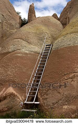 "Ladder on a hiking trail through tuff formations, Rose Valley, Goreme National Park, Cappadocia, Nevsehir Province, Central Anatolia Region, Turkey, Asia" View Large Photo Image Stock Photo - "Ladder on a hiking trail through tuff formations, Rose Valley, Goreme National Park, Cappadocia, Nevsehir Province, Central Anatolia Region, Turkey, Asia". Fotosearch
