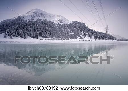 "Laengental Reservoir with pylon in winter, Kuehtai, Sellrain Valley, Tyrol, Austria, Europe" View Large Photo Image Stock Image - "Laengental Reservoir with pylon in winter, Kuehtai, Sellrain Valley, Tyrol, Austria, Europe". Fotosearch