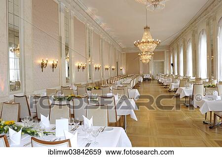 Stock Photo - "Laid tables, New Palace, Stuttgart, Baden-Wurttemberg, Germany, Europe". Fotosearch