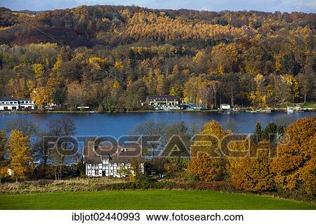 "Lake Baldeney in autumn, Essen, North Rhine-Westphalia, Germany, Europe" View Large Photo Image Stock Image - "Lake Baldeney in autumn, Essen, North Rhine-Westphalia, Germany, Europe". Fotosearch