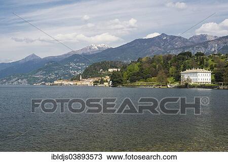 Stock Image - "Lake Como or Lago di Como, Villa Melzi, Bellagio, Como Province, Lombardy, Italy, Europe". Fotosearch